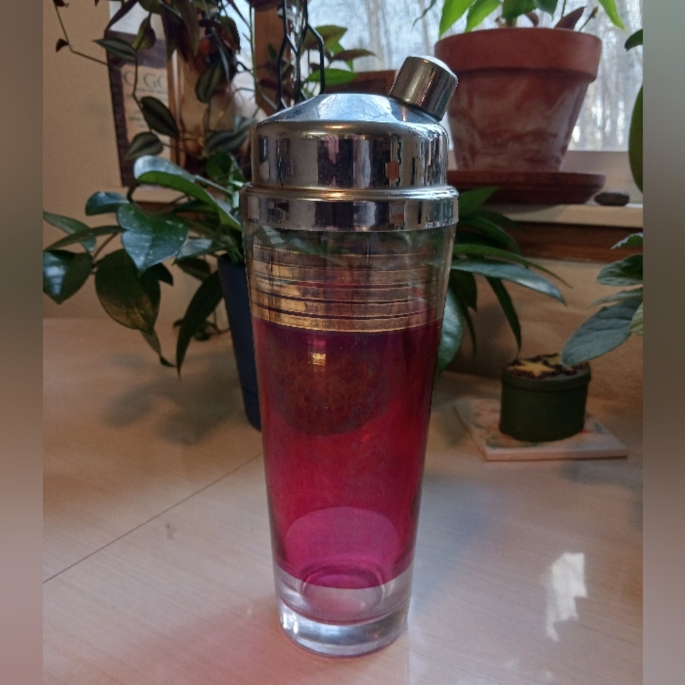 Vintage Ruby Red Cocktail Shaker